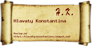 Hlavaty Konstantina névjegykártya